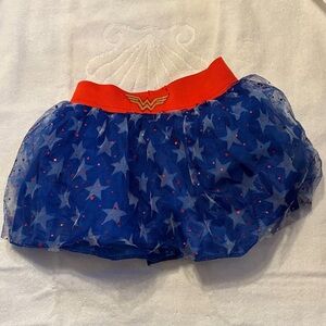 Rubie's Wonder Woman Blue Star Patterned Kids Skirt with Red Waistband